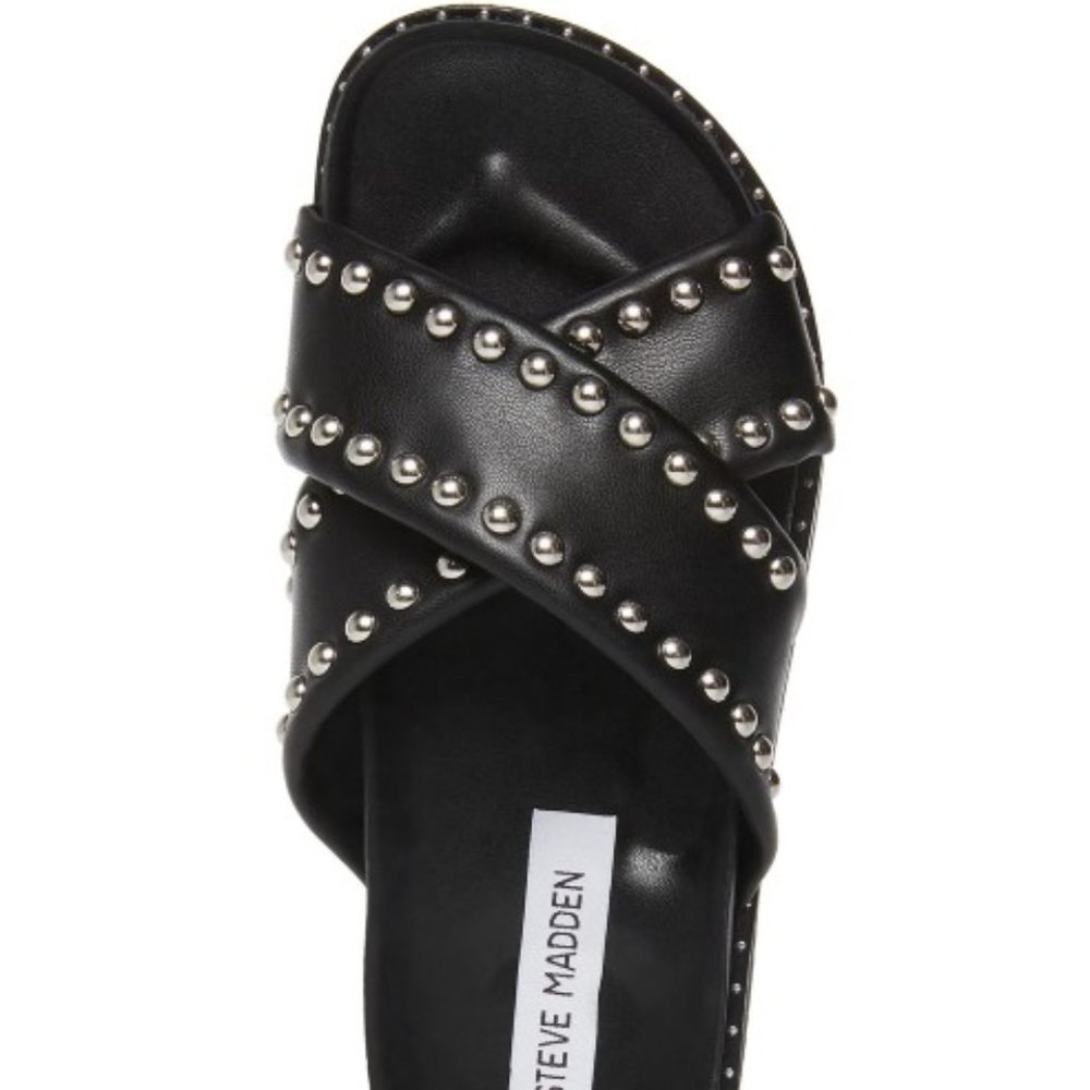 Steve Madden Women's Zahara Studded Footbed Sandals - Picture 4 of 5